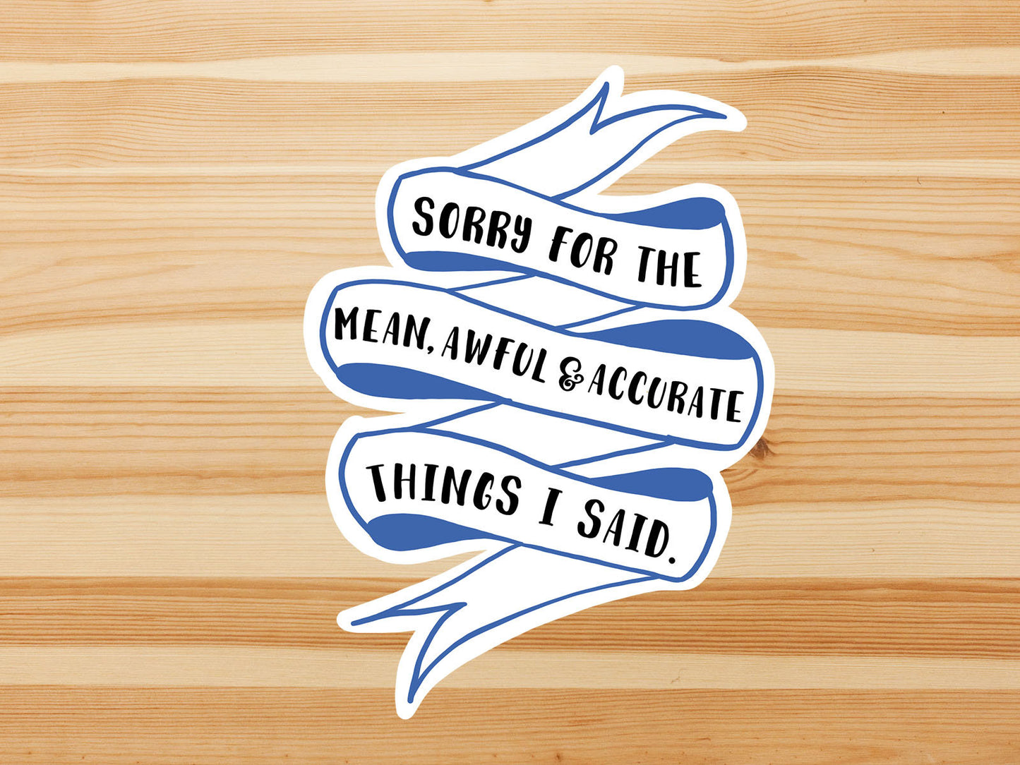 Sorry for the mean awful and accurate things I said vinyl sticker, laptop sticker, best friend gift, sarcastic gift, funny gift