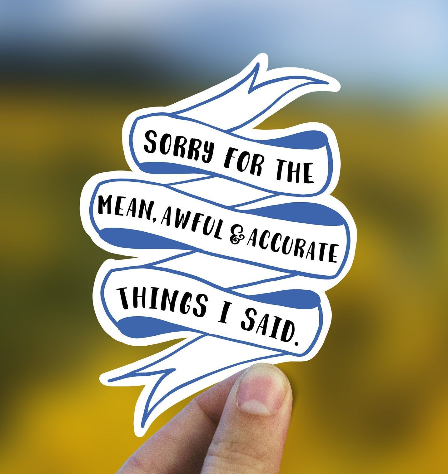 Sorry for the mean awful and accurate things I said vinyl sticker, laptop sticker, best friend gift, sarcastic gift, funny gift