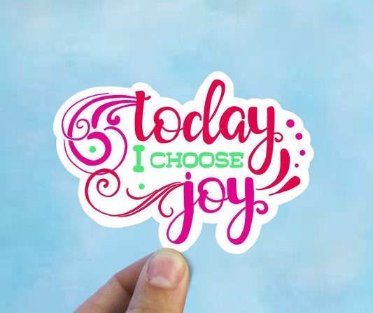 Today i choose joy vinyl sticker, joy, small gifts, laptop sticker, waterproof flower sticker