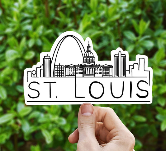 St. Louis skyline vinyl sticker, Missouri,Best friend gift, birthday gift, Macbook sticker, laptop sticker