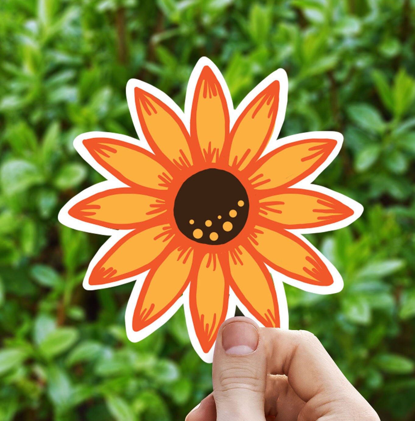 Orange flower vinyl sticker, aesthetic stickers, Best friend gift, bir –  Jenny V Stickers