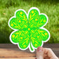 Four leaf clover vinyl sticker, best friend gift, small gift, laptop sticker, waterproof flower sticker