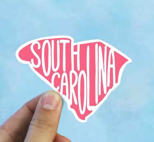 Minimal South Carolina state vinyl sticker, custom stickers, South Carolina, travel sticker, trendy stickers, Laptop decal, MacBook decal