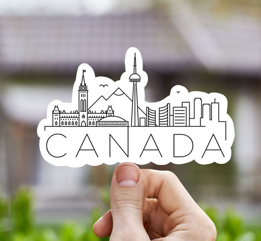 Canada skyline vinyl sticker, travel stickers, Best friend gift, birthday gift, Macbook sticker, laptop sticker