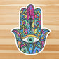 Pastel hamsa hand vinyl sticker, evil eye, best friend gift, laptop sticker, Macbook decal, crystal gift