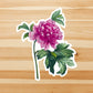 Pink peony vinyl sticker, Illustrated flower sticker, flower sticker, aesthetic, birthday gift, waterproof flower sticker