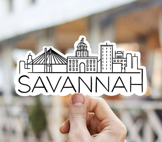 Savannah skyline vinyl sticker, Georgia,Best friend gift, birthday gift, Macbook sticker, laptop sticker