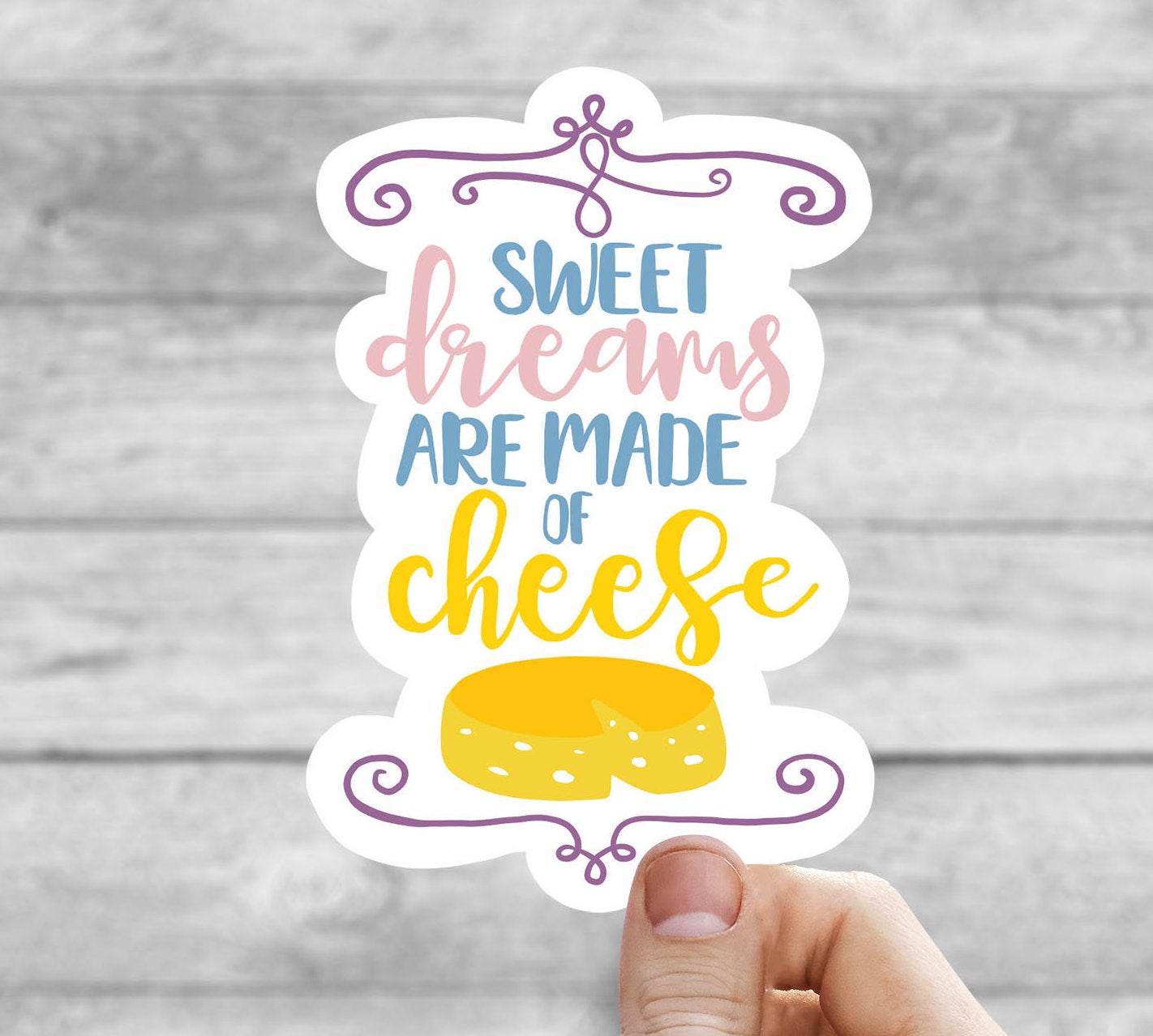 Sweet dreams are made of cheese vinyl sticker, cheese, best friend gift, laptop sticker, Macbook decal, crystal gift