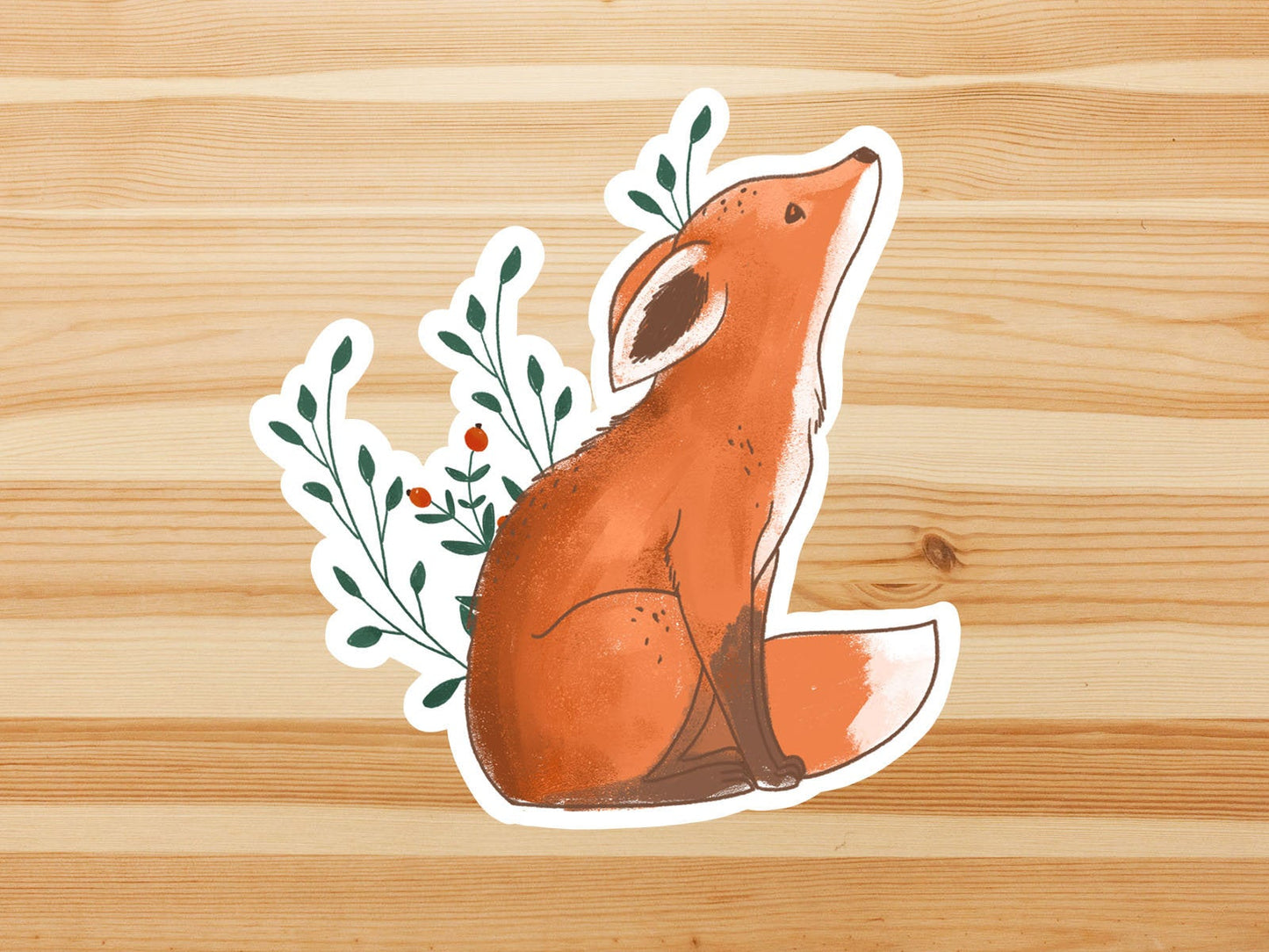 Watercolor fox vinyl sticker, fox sticker, best friend gift, laptop sticker, Macbook decal, sarcastic gift