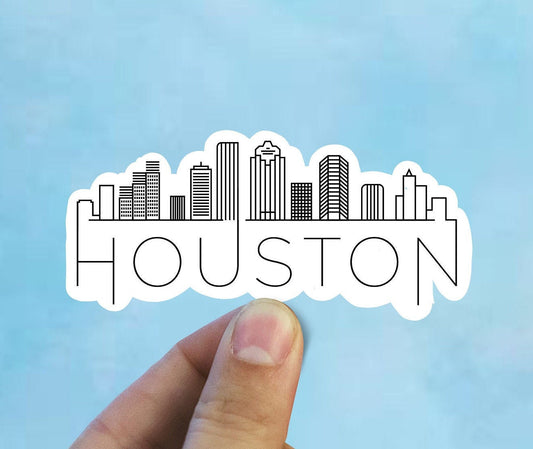 Houston skyline vinyl sticker, Texas state, Best friend gift, birthday gift, , laptop sticker