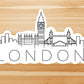 London skyline vinyl sticker, travel stickers, Britain, Best friend gift, birthday gift, Macbook sticker, laptop sticker