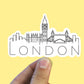 London skyline vinyl sticker, travel stickers, Britain, Best friend gift, birthday gift, Macbook sticker, laptop sticker