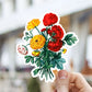 Vintage bouquet vinyl sticker, Illustrated flower sticker, flower sticker, aesthetic, birthday gift, waterproof flower sticker