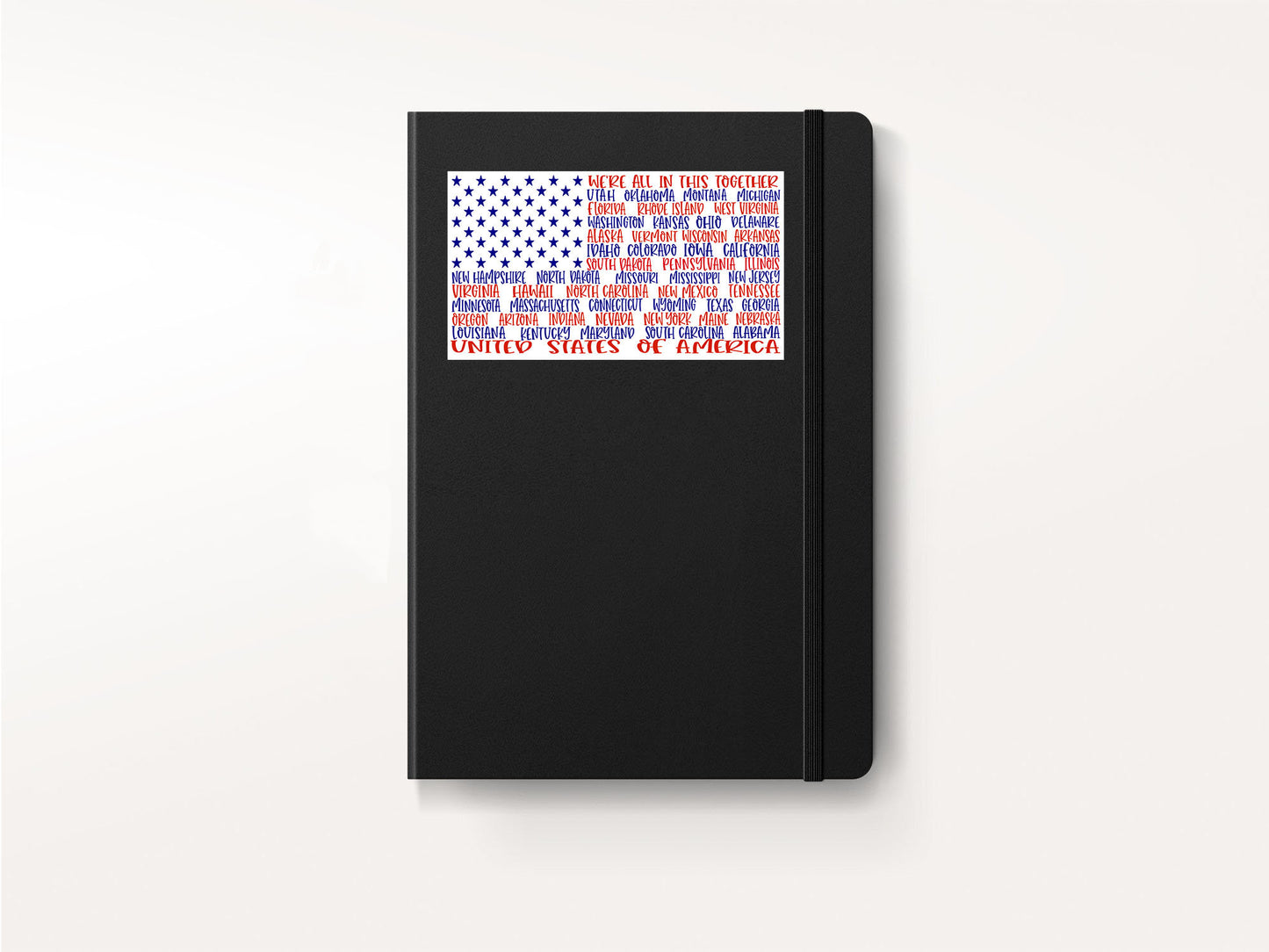 50 states American flag vinyl Sticker, best friend gift, USA, United States, MacBook decal, laptop sticker, waterproof sticker