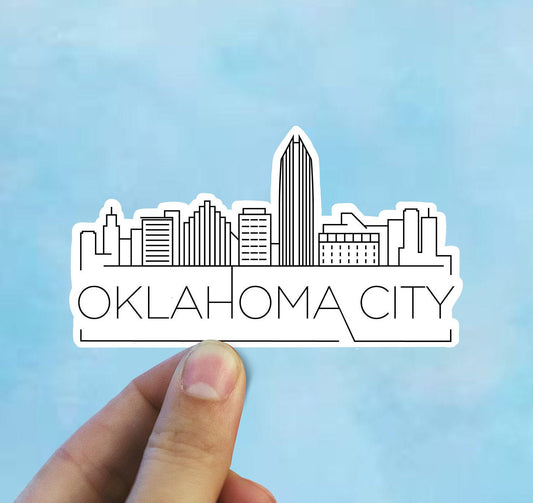 Oklahoma City skyline vinyl sticker, Oklahoma,Best friend gift, birthday gift, Macbook sticker, laptop sticker