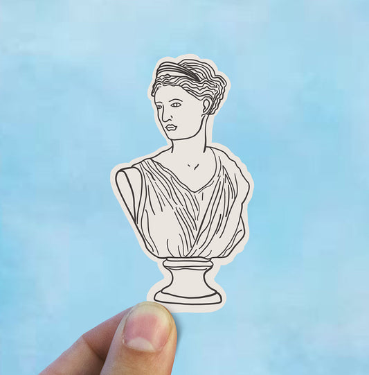 Vintage sketch bust vinyl sticker, statue, best friend gift, laptop sticker, Macbook decal, sarcastic gift