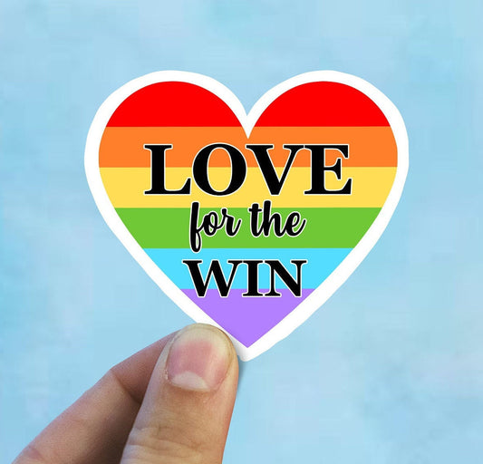 Love for the win vinyl sticker, lgbt, best friend gift,  laptop stickers, Gay pride