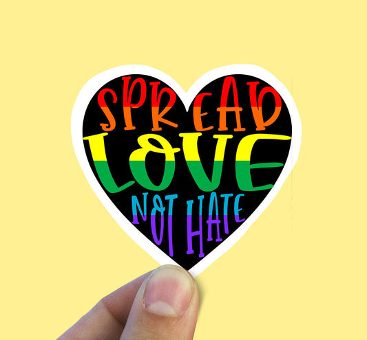 Spread love not hate vinyl sticker, lgbt, best friend gift,  laptop stickers, Gay pride