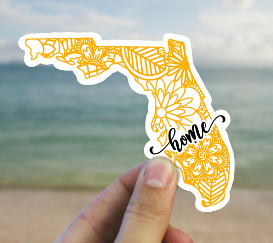 Florida mandala state home  vinyl sticker, waterproof state sticker, travel sticker, Laptop decal, MacBook decal