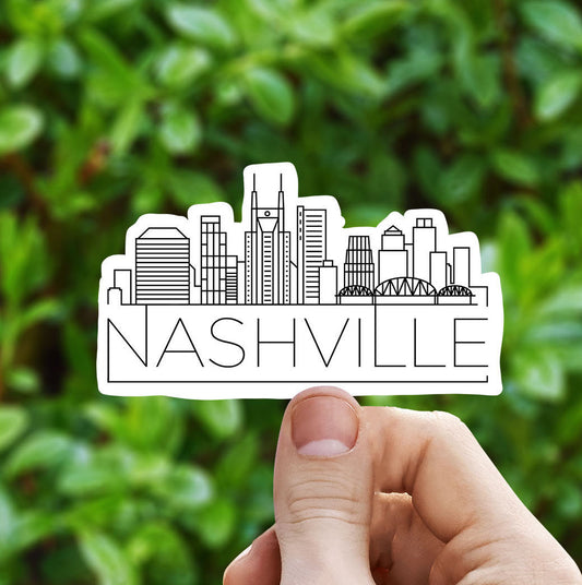 Nashville skyline vinyl sticker, Tennessee,Best friend gift, birthday gift, Macbook sticker, laptop sticker