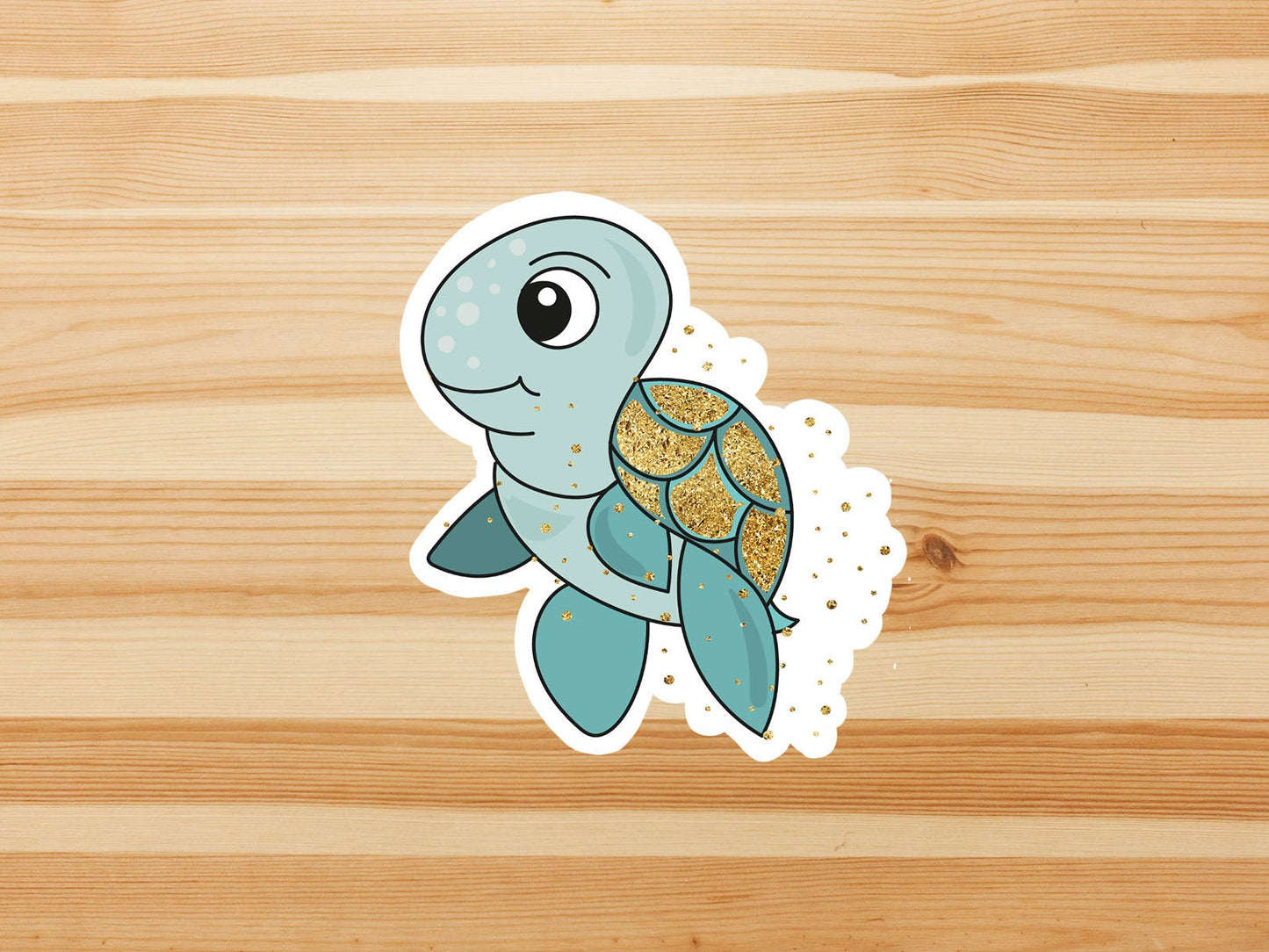 Shiny turtle vinyl Sticker, water bottle stickers, ocean stickers, laptop stickers, waterproof sticker