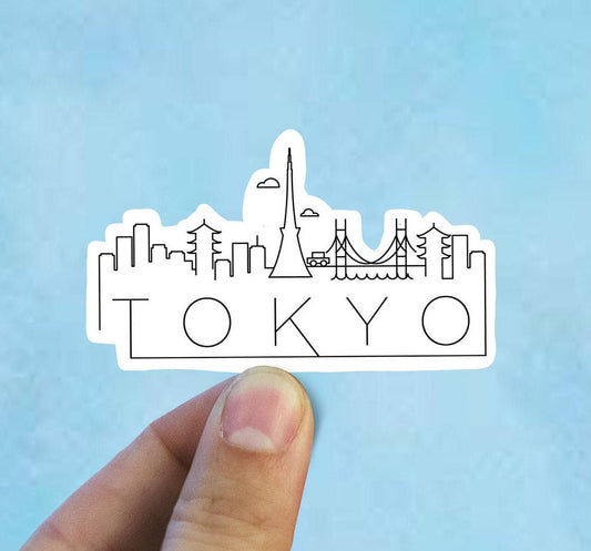 Tokyo skyline vinyl sticker, Japan,Best friend gift, birthday gift, Macbook sticker, laptop sticker