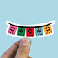 Colorful fiesta banner vinyl sticker, Sugar skull decal, Day of the dead, best friend gift, laptop sticker, Macbook decal