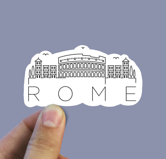 Rome skyline vinyl sticker, travel stickers, Italy, Best friend gift, birthday gift, Macbook sticker, laptop sticker