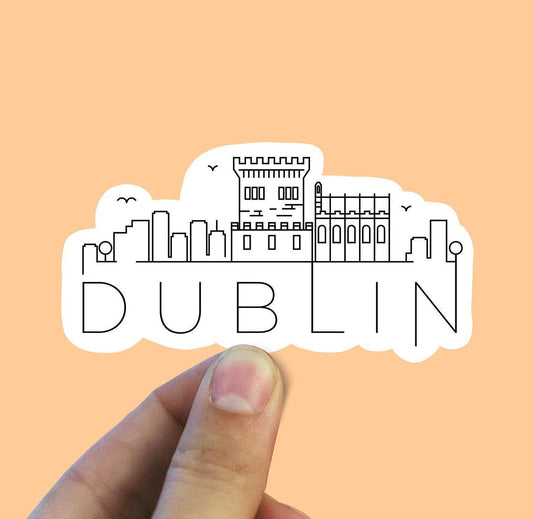 Dublin skyline vinyl sticker, Ireland,Best friend gift, birthday gift, Macbook sticker, laptop sticker