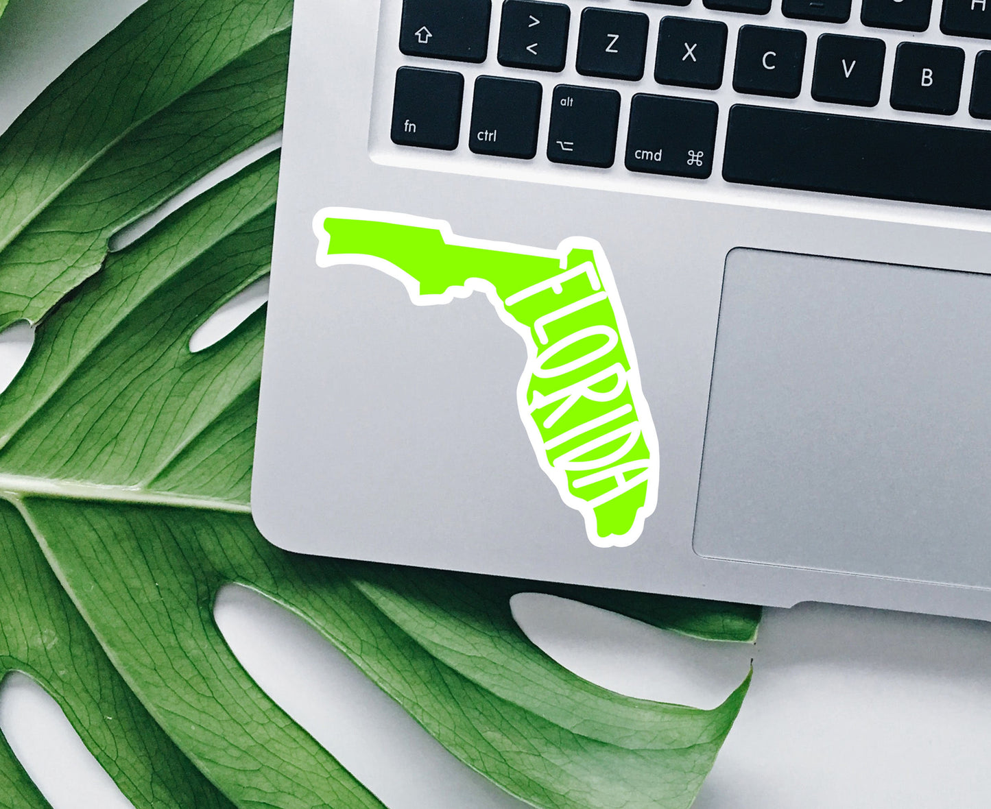 Minimal Florida state vinyl sticker, custom stickers, Florida, travel sticker, trendy stickers, Laptop decal, MacBook decal