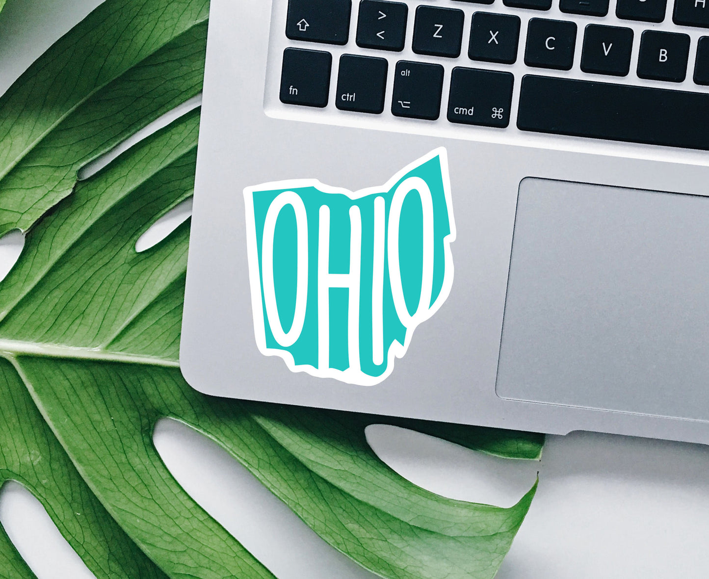 Minimal Ohio state vinyl sticker, custom stickers, Ohio, travel sticker, trendy stickers, Laptop decal, MacBook decal