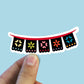 Black fiesta banner vinyl sticker, Sugar skull decal, Day of the dead, best friend gift, laptop sticker, Macbook decal