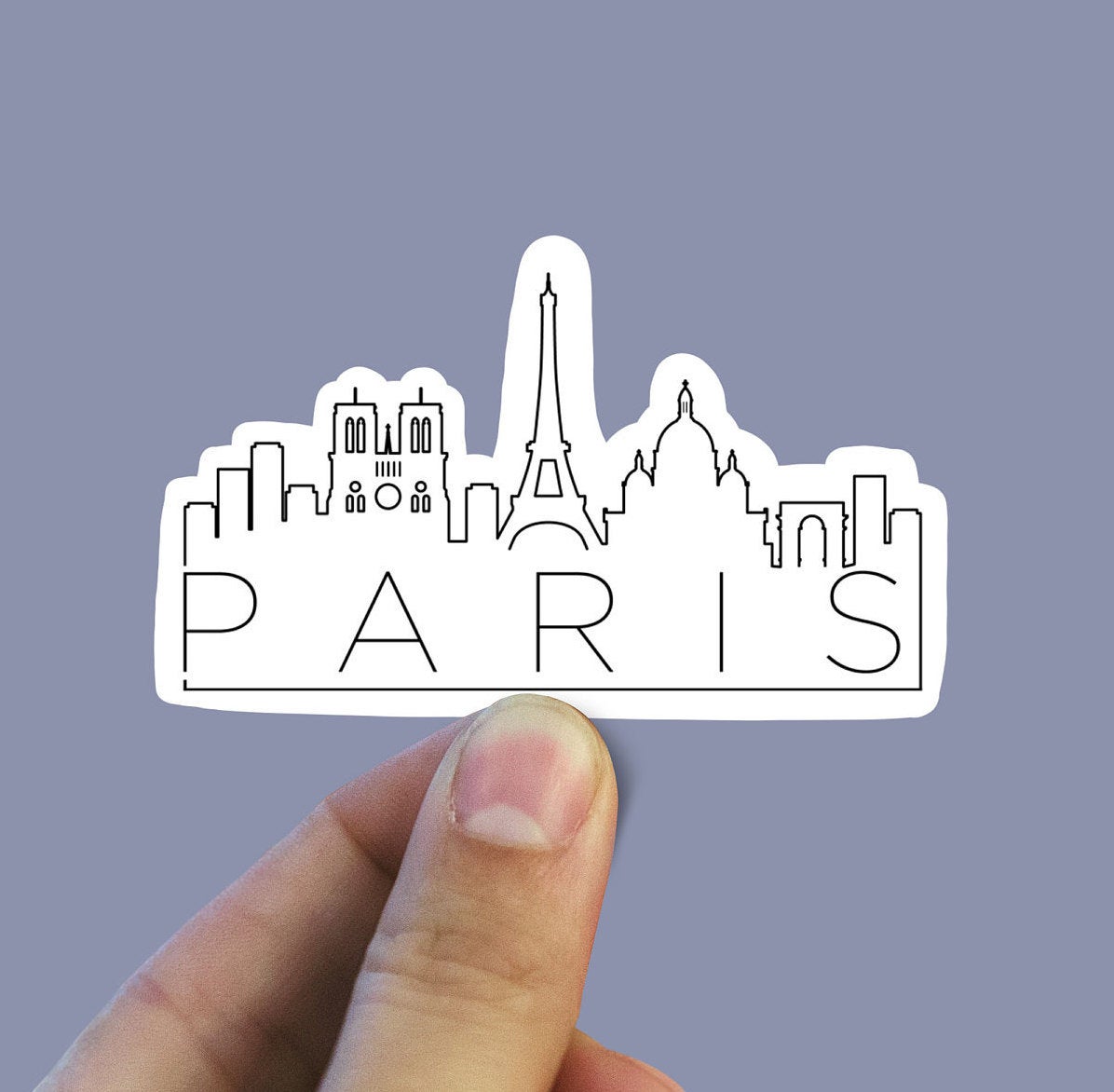 Paris skyline vinyl sticker, travel stickers, Italy, Best friend gift, birthday gift, Macbook sticker, laptop sticker