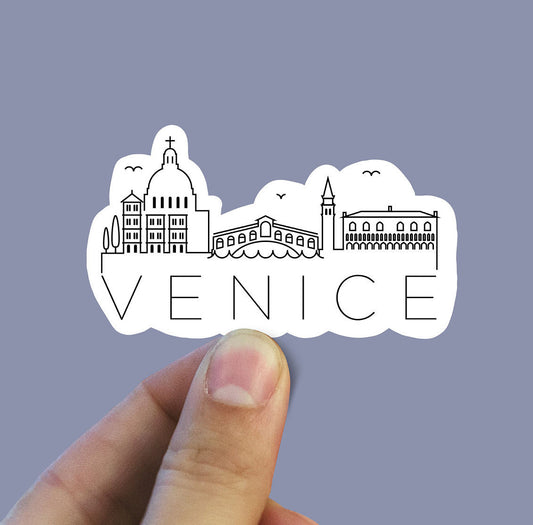 Venice skyline vinyl sticker, travel stickers, Italy, Best friend gift, birthday gift, Macbook sticker, laptop sticker