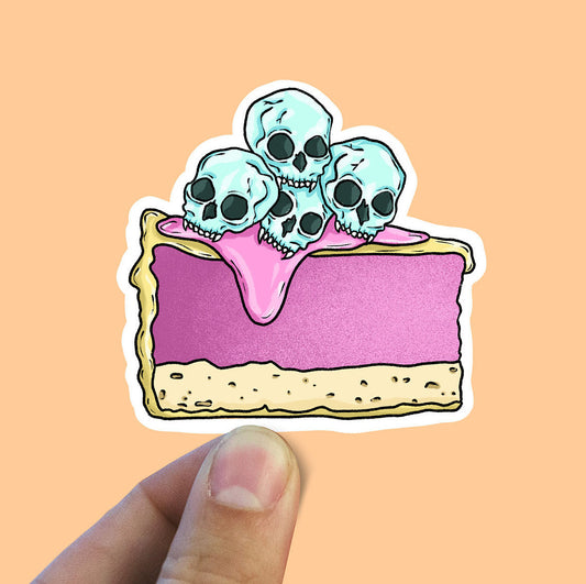 Skull cake hand vinyl sticker, skulls, best friend gift, laptop sticker, Macbook decal, crystal gift