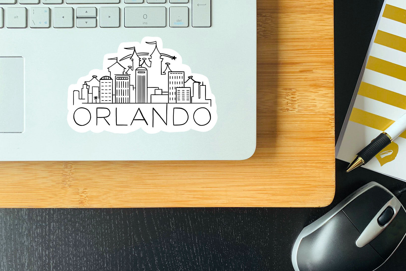 Orlando skyline vinyl sticker, travel stickers, Florida, Best friend gift, birthday gift, Macbook sticker, laptop sticker