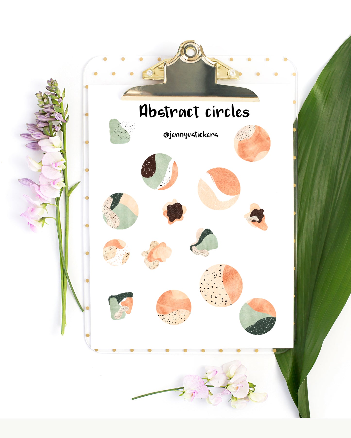 Abstract circles sticker sheet, Sticker sheet, planner stickers, sticker pack, stickers