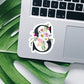 Spring flower letter S vinyl sticker, monogram, best friend gift, Laptop decal, MacBook decal