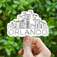 Orlando skyline vinyl sticker, travel stickers, Florida, Best friend gift, birthday gift, Macbook sticker, laptop sticker