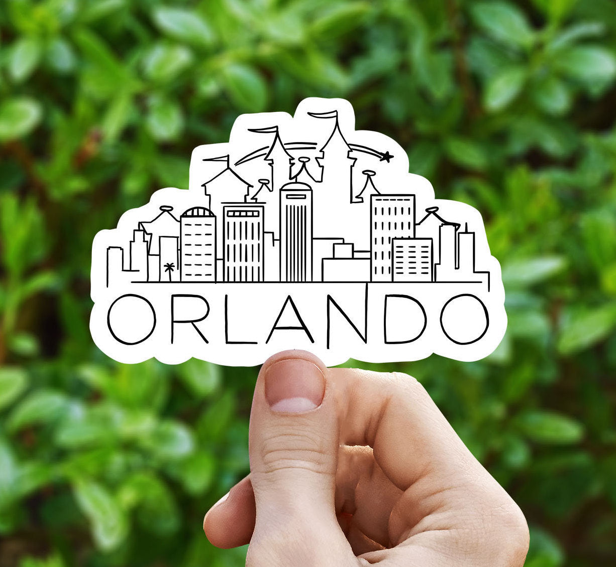 Orlando skyline vinyl sticker, travel stickers, Florida, Best friend gift, birthday gift, Macbook sticker, laptop sticker