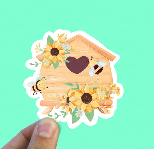 Honey house sticker, Bee sticker, Bumble bee, honey bee, laptop stickers, waterproof stickers