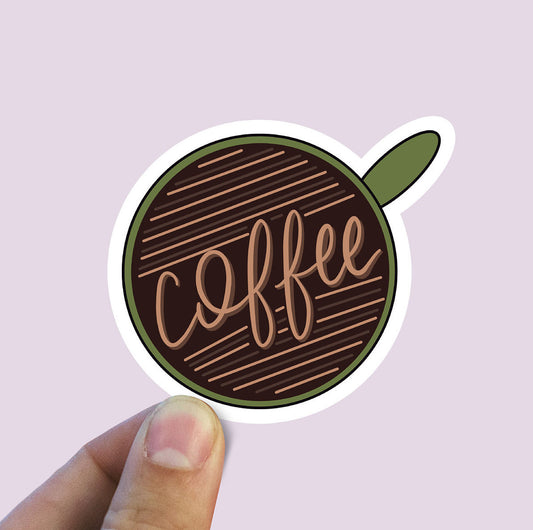 Cafe mocha coffee cup vinyl sticker, coffee sticker,  coffee cup, coffee mug, laptop sticker, waterproof sticker