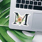 Spring flower letter M vinyl sticker, monogram, best friend gift, Laptop decal, MacBook decal