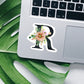 Spring flower letter R vinyl sticker, monogram, best friend gift, Laptop decal, MacBook decal