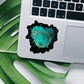 Green color splash O vinyl sticker, monogram, tumbler sticker, Laptop decal, MacBook decal