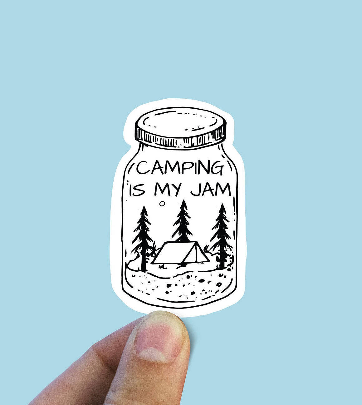 Camping is my jam vinyl sticker, camping sticker, camp fire, Macbook sticker, laptop sticker, waterproof vinyl