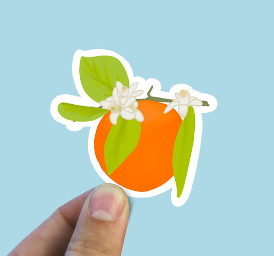 Colored orange blossom vinyl sticker, flower stickers, laptop stickers, waterproof stickers