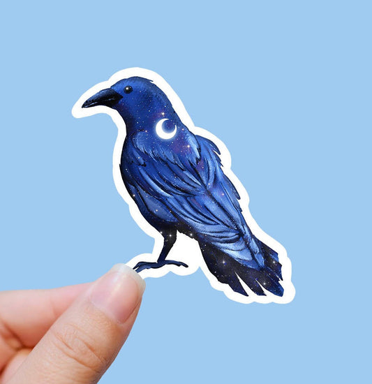 Night raven vinyl Sticker, bird stickers, tumbler decals, MacBook decal, laptop sticker, waterproof sticker