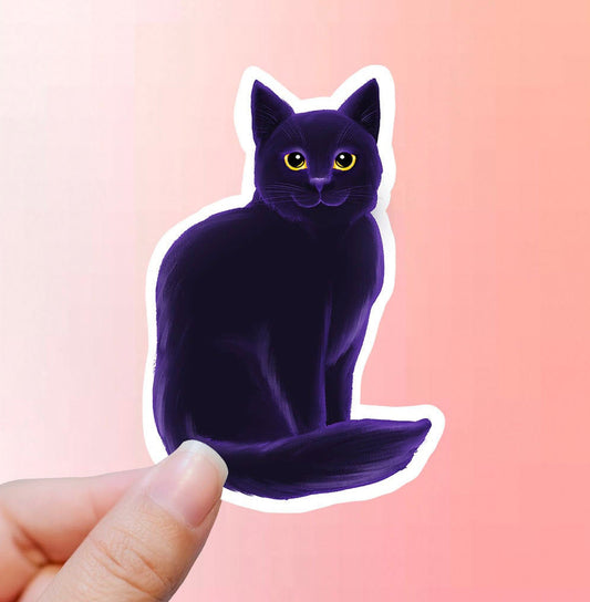 Purple kitty vinyl Sticker, cat stickers, tumbler decals, MacBook decal, laptop sticker, waterproof sticker