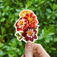 Dahlias vinyl sticker, Illustrated flower sticker, flower stickers, aesthetic, birthday gift, waterproof flower sticker